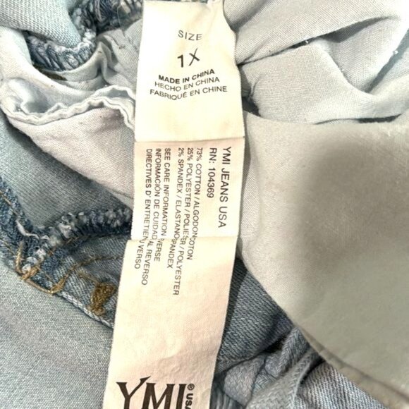 YMI Womens Distressed Jogger Jeans Size 1X Light Blue - Picture 4 of 9